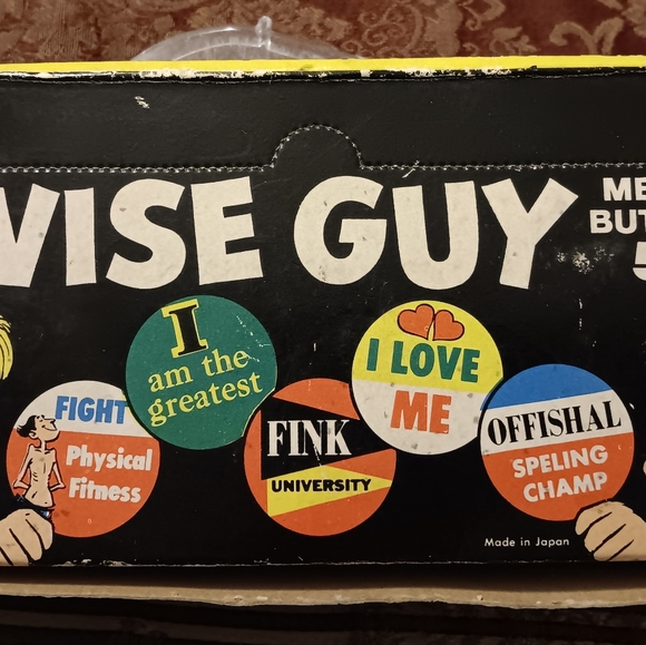 (4) 1965 Topps Wise Guy ButtonsUnopened Packs With Original Box,Fair Cond.